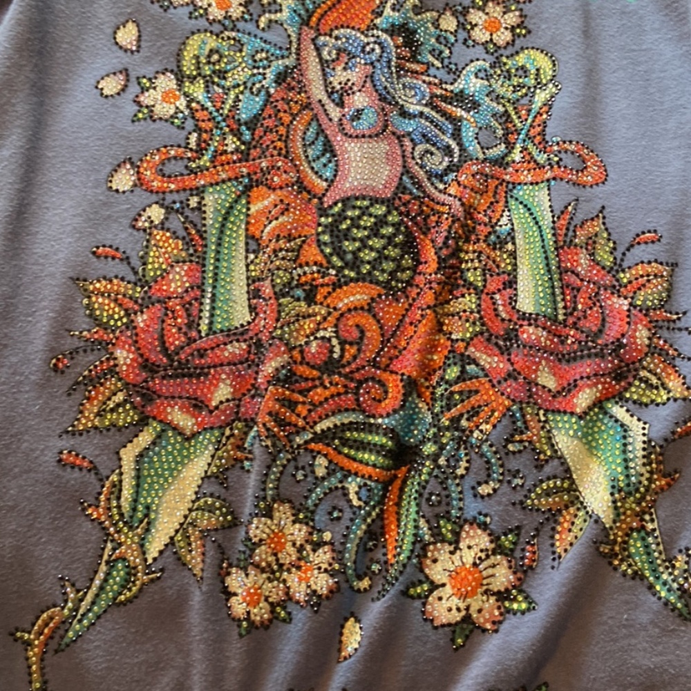 Ed Hardy ladies long sequinned tee shirt